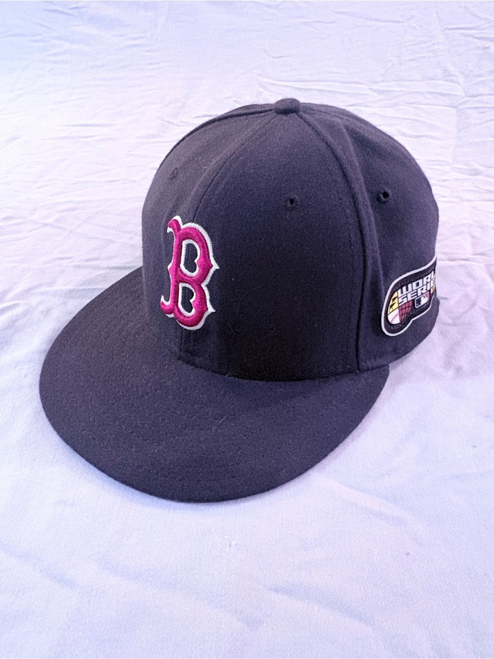2007 MLB Boston Red Sox World Series Side Patch Fitted Hat 7 1/4 Navy